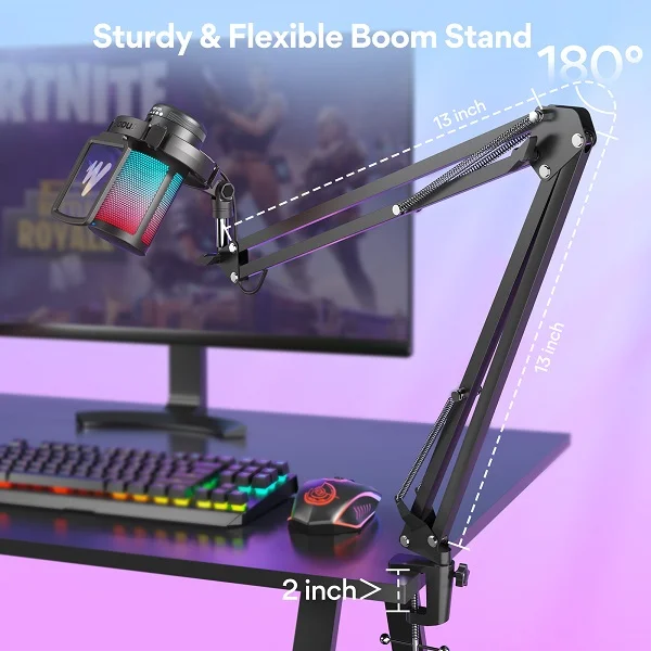 DGM20S Gamerwave Condenser USB Gaming RGB Microphone - Image 10