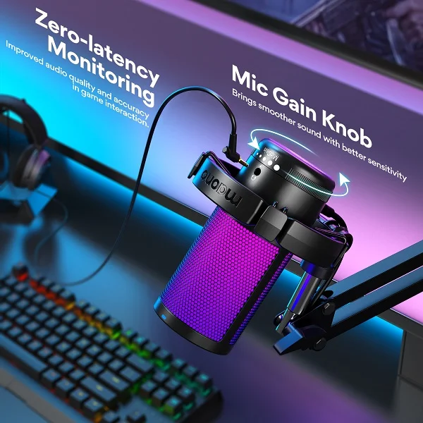 DGM20S Gamerwave Condenser USB Gaming RGB Microphone - Image 6
