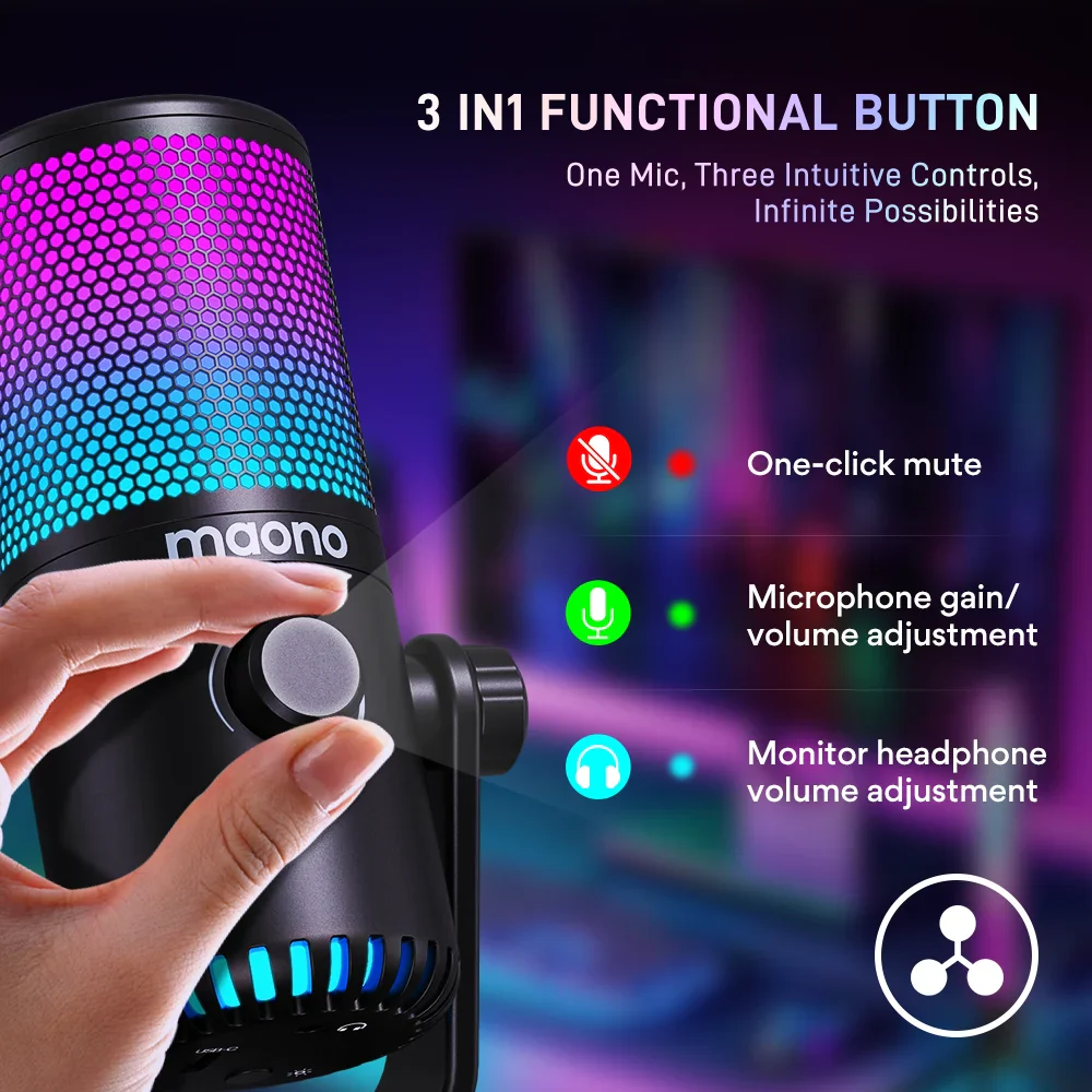 MAONO DM30RGB Condenser Microphone - Image 5