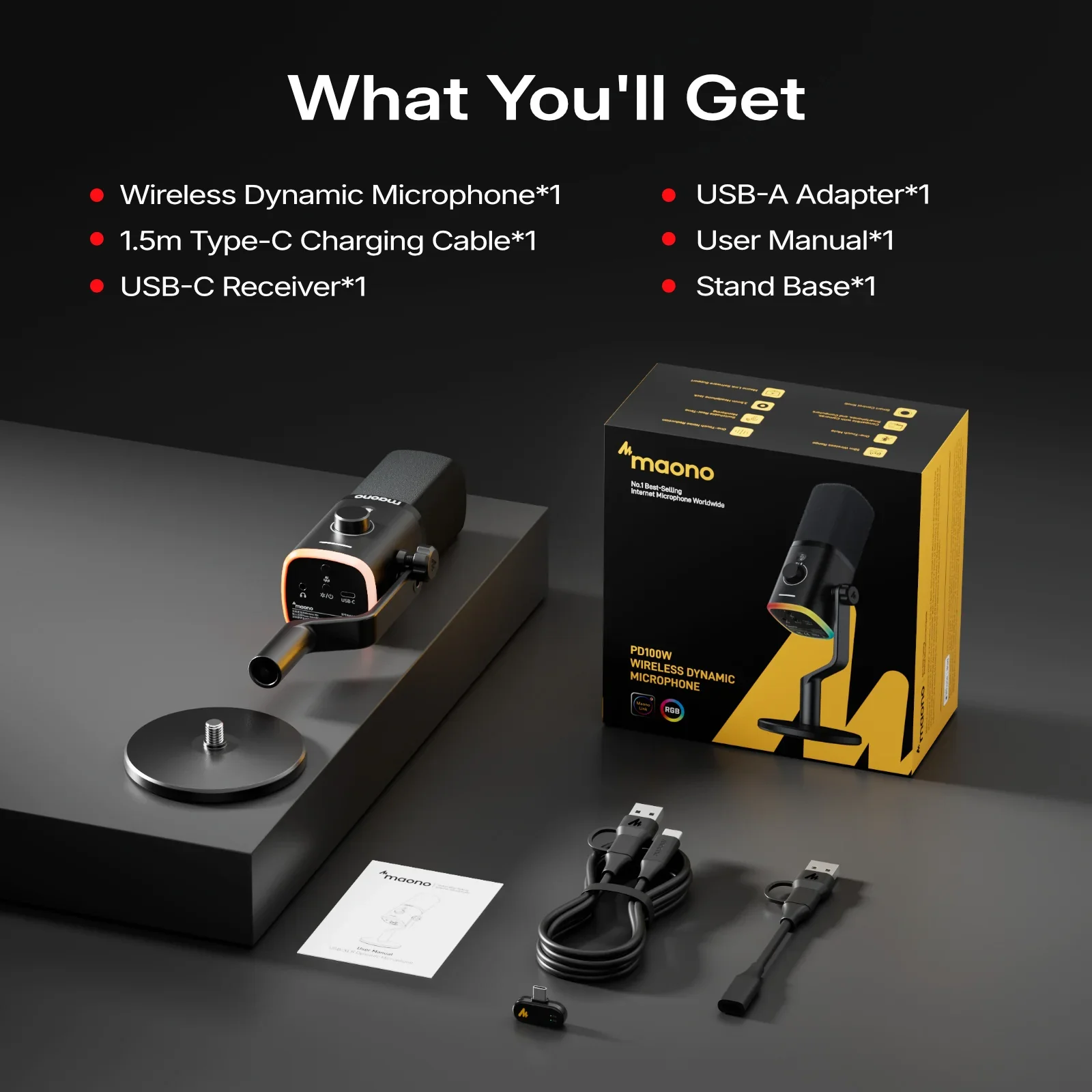 New Launch | PD100W Wireless & USB Dynamic Microphone - Image 9