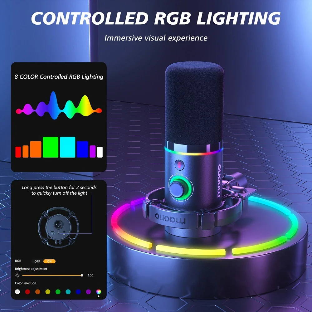 MAONO PD200XS USB/XLR Dynamic Microphone Set with Boom Arm - Image 6