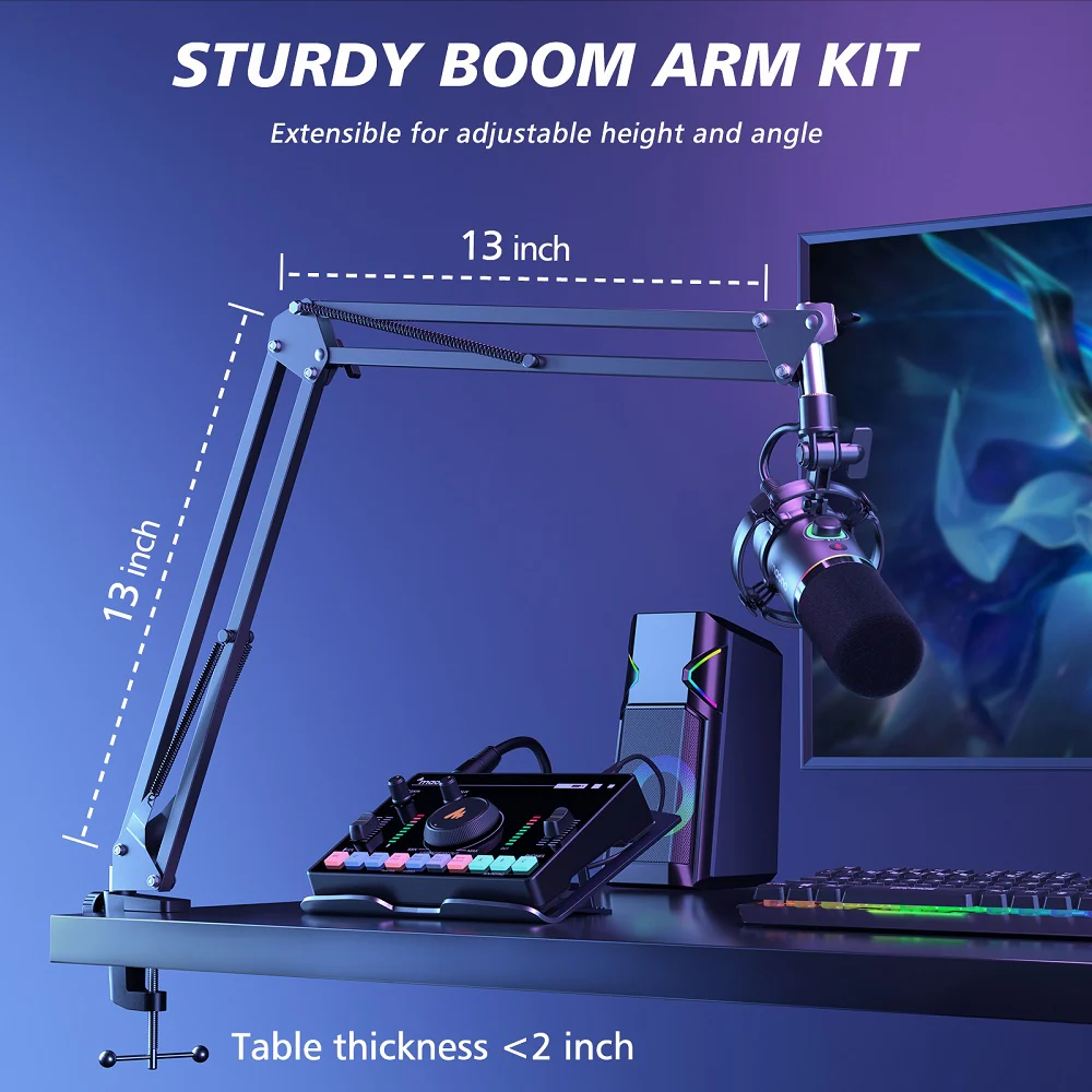 MAONO PD200XS USB/XLR Dynamic Microphone Set with Boom Arm - Image 8